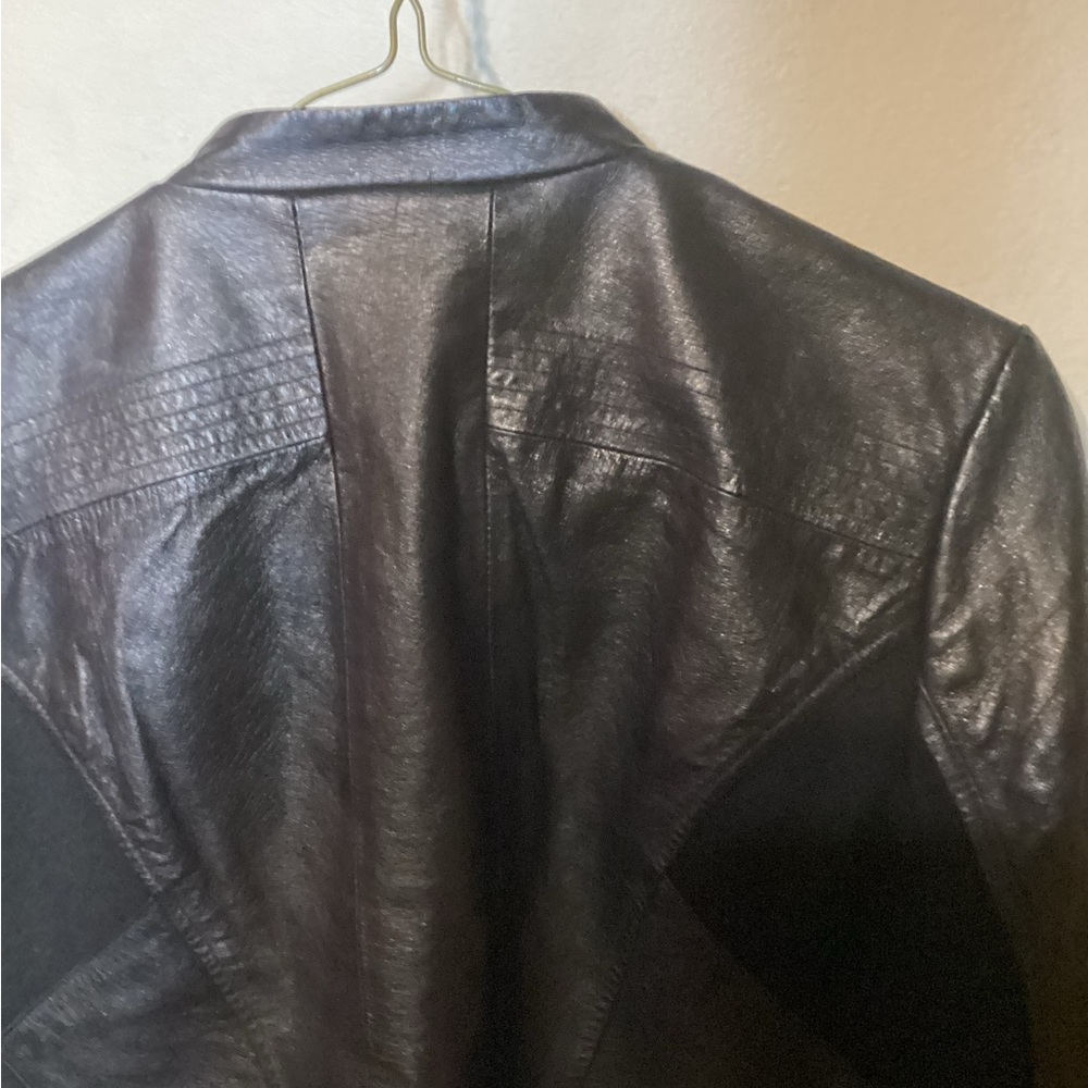 Women’s Cache Moto Style Leather Lightweight Fashion Jacket. Black Size M - Picture 4 of 5
